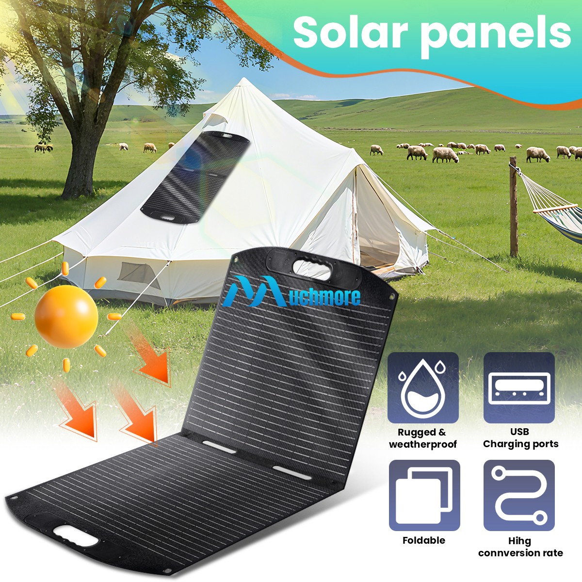 Bluetti 100W Solar Panel in use